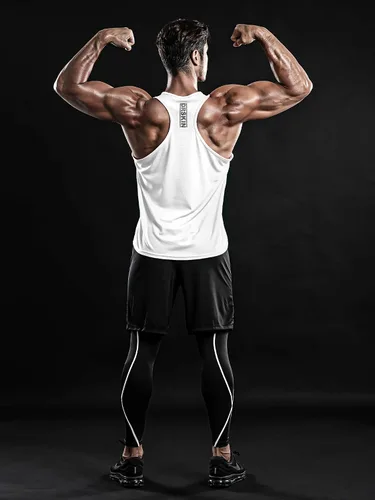 Vista 3 de DRSKIN Men's 4 or 3 Pack Tank Tops Sleeveless Shirts Dry Fit Y-Back Muscle Mesh Gym Training Athletic Workout