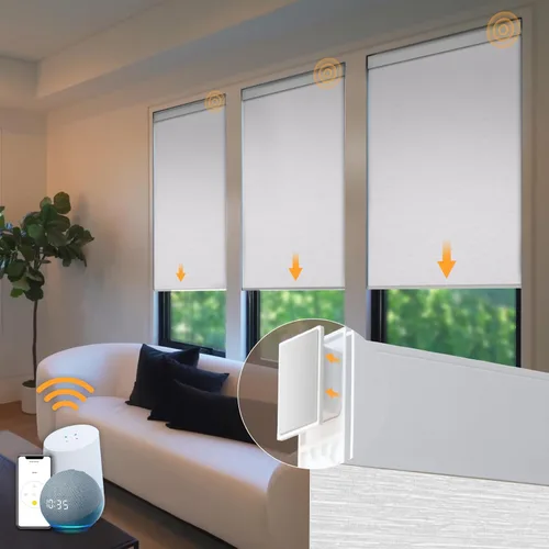 Vista 12 de Persianas motorizadas sin taladro, persianas automáticas para ventanas, persianas enrollables eléctricas con control remoto, persianas inteligentes