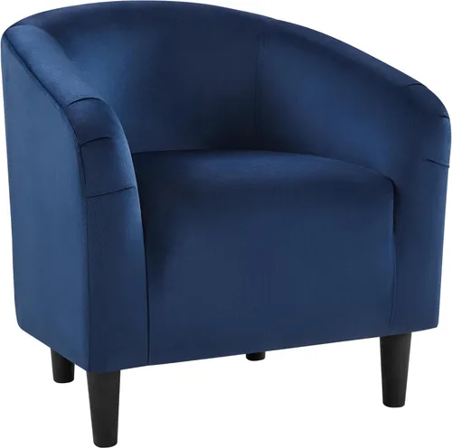 Vista 23 de Yaheetech Silla Accent tipo barril, silla de club de tela de pana, elegante sillón de sherpa peludo con acolchado suave y acogedor, adecuado