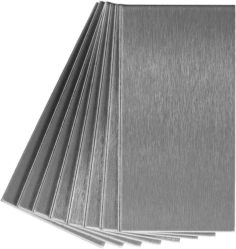 Vista 8 de Aspect azulejos autoadhesivos con acabado metálico y protector para salpicaduras para cocina y baño, 3 x 6 pulgadas.