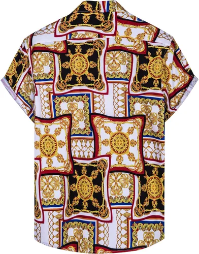 Vista 2 de Camisa hawaiana de manga corta con botones para la playa con estampado tropical para hombre