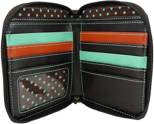 Vista 2 de Chala Bolsos Azul Pájaro Zip Alrededor de la cartera Hobo Amante de Aves Regalo