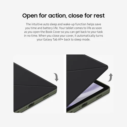 Vista 6 de SAMSUNG Funda tipo libro para Galaxy Tab A9+, estuche protector para tablet, soporte plegable con modos paisaje y retrato, protección contra golpes