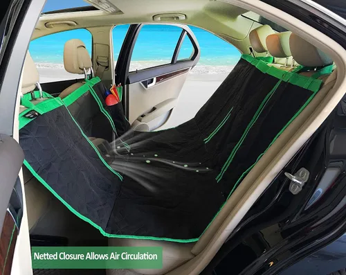 Vista 3 de ARGA - Protector impermeable para asiento de automóvil para perro, incluye cinturón de seguridad para cachorros, bolsa de mano, acceso a la consola
