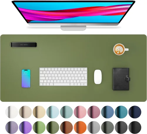 Vista 14 de Aothia - Protector de escritorio de cuero sintético grande, base antideslizante para mouse y superficie para escribir, impermeable, fácil de Agua