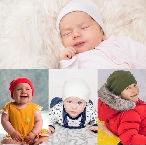 Vista 7 de DRESHOW BQUBO 8 Pack Unisex Baby Beanie Hat Infant Baby Soft Cute Knit Cap Nursery Beanie