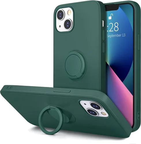 Vista 22 de Hython Funda para iPhone 13 con soporte de anillo [soporte de anillo giratorio de 360° con soporte magnético] [Soporte de montaje en automóvil]