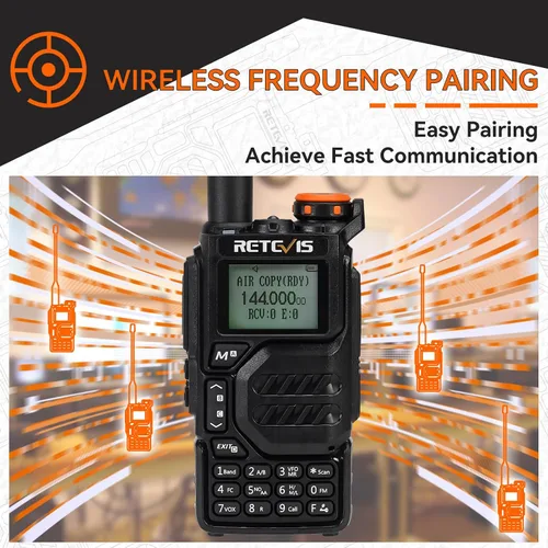 Vista 5 de Retevis RA79 (actualización para radio Jamón UV 5R 3rd), radio bidireccional de doble banda, soporte Chirp, NOAA, radio AM/FM portátil, Walkie