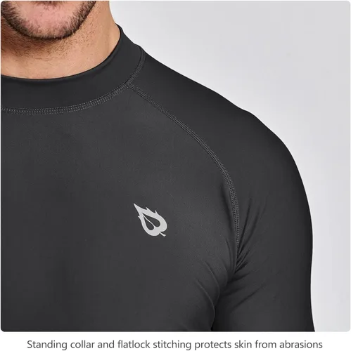 Vista 5 de BALEAF Camiseta de natación de manga corta para hombre, protección solar UPF 50+