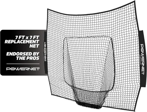 Vista 28 de PowerNet 7x7 FT Baseball & Softball Net Replacement Parts, Replace 7x7 FT Frame, Net Only or Carry Bag, Metal Frame and Fiberglass Poles, Durable