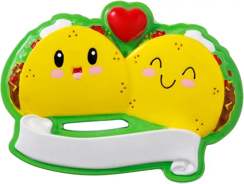 Vista 6 de Tacos - Adorno colgante para árbol de Navidad de familia de 2 2024 – Adorno decorativo personalizado de feliz Navidad de familia mexicana