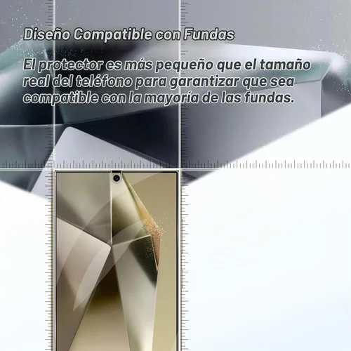 Vista 5 de BIGFACE Protector de pantalla de vidrio templado para Galaxy S24 Ultra + protector de lente de cámara [2 + 2 unidades] [compatible con fundas]
