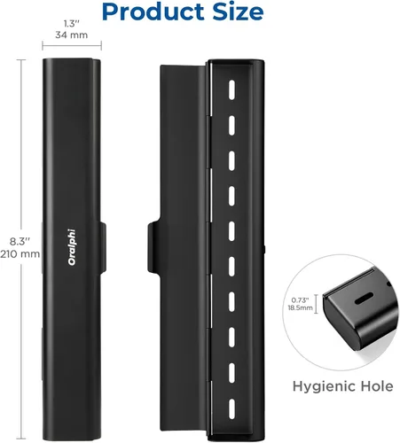Vista 5 de Estuche de viaje para cepillo de dientes de aluminio, soporte portátil para cepillo de dientes, contenedor resistente para cepillo de dientes manual