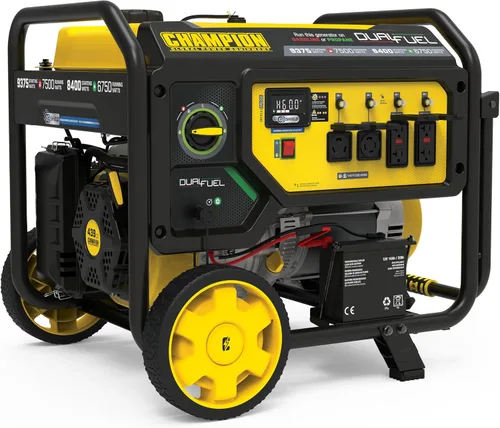 Vista 12 de Champion Power Equipment Generador portátil de respaldo de combustible dual de 9375 vatios con escudo de CO