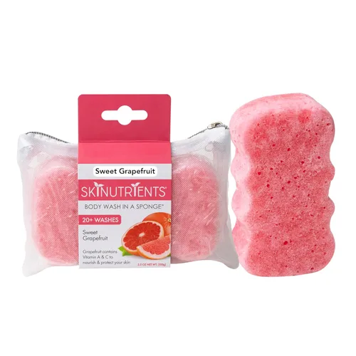 Vista 8 de Spongeables Jabón corporal en una esponja de más de 20 lavados, bayas de acai, 1 unidad