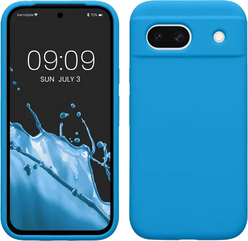 Vista 353 de kwmobile Funda Compatible con Google Pixel 6 Pro - Funda de Teléfono de Silicona TPU con Acabado Suave - Azul Caribe