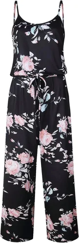 Vista 6 de Amiery - Overol estampado floral para mujer, overol de un único color, informal, cómodo, a rayas, con bolsillos