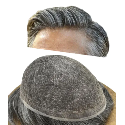 Vista 28 de Completo suizo encaje tupé para hombres pieza de pelo real sistema de reemplazo de cabello humano para hombres Toupee Hairpieces para hombres 7x9