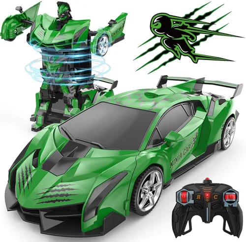 Vista 12 de BLUEJAY - Coches de control remoto transformables para niños de 3 a 12, 2.4 GHz Robot transformador a escala 1:18, deformación con un solo botón