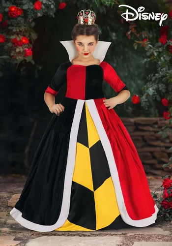 Vista 2 de Disfraz de reina de corazones de Disney de lujo para niñas