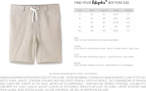 Vista 3 de Estepoba - Pantalones cortos de algodón para hombre estilo casual ajuste clásico con cordón