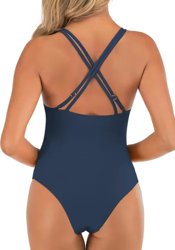 Vista 8 de One Piece Swimsuit for Women Tummy Control Sexy Bathing Suit Ruched Swimwear