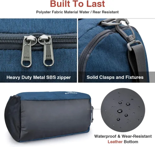 Vista 5 de Canway - Bolsa deportiva para gimnasio, bolsa de lona para viaje con compartimento para bolsa húmedo y para zapatos para hombres y mujeres, de 45 L