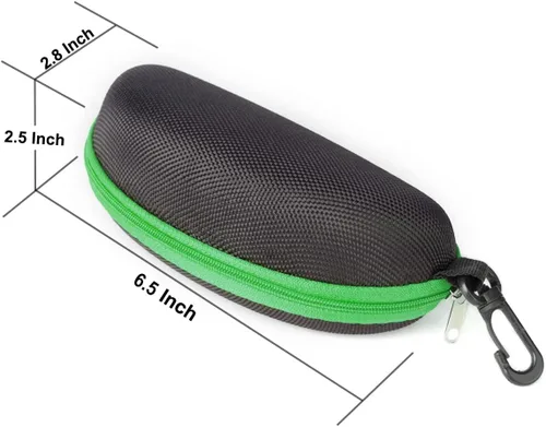 Vista 2 de RayLove Paquete de 3 fundas de gafas de sol portátiles con cremallera y gancho
