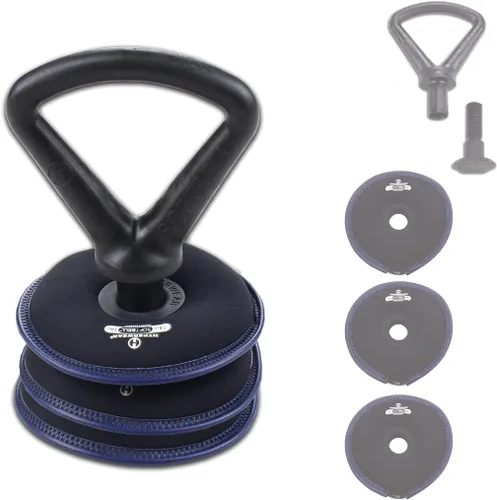 Vista 9 de Hyperwear SoftBell - Juego de pesas rusas ajustables, discos de peso suaves recubiertos de vinilo con base de goma, equipo versátil de gimnasio