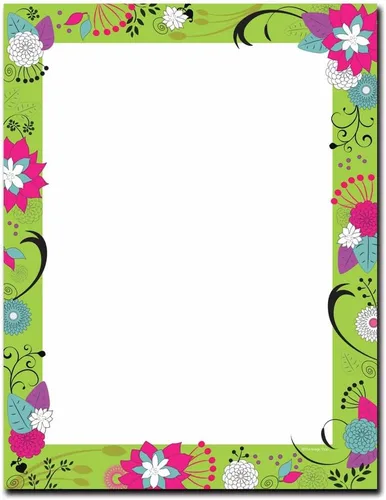 Vista 6 de Bright Floral Paquete de 25 - Membrete imprimible de 8.5 x 11 pulgadas - Compatible con impresoras láser y de inyección de tinta