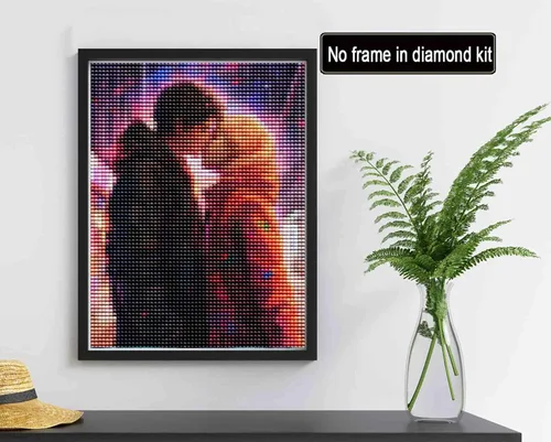 Vista 2 de Reofrey Kits de pintura de arte de diamantes para adultos, pareja de invierno, arte de diamantes de imitación de taladro completo, accesorios
