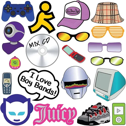 Vista 8 de 2000s Y2K Photo Booth Props – 40 piezas – Suministros de fiesta Y2K retroceso, decoraciones y regalos