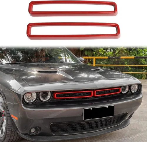 Vista 9 de Voodonala para Challenger Insertos de Rejilla Frontal de Radiador, Adornos de Parrilla para 2015-2025+ Dodge Challenger Accesorios Exteriores, ABS