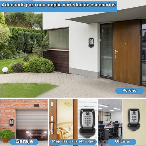 Vista 6 de Caja de Seguridad para Llaves, Caja de Almacenamiento de Llaves Montada en la Pared con Combinación de Teclado de 12 Dígitos, Código Reiniciable