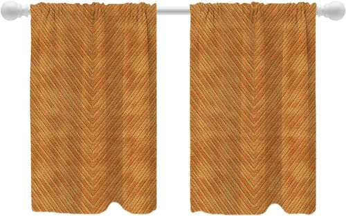Vista 56 de Shrahala Cortinas rústicas de granja para ventanas de cocina, textura de cesta tejida, paneles de cortina rústica para ventana de granja, poliéster