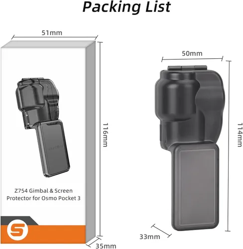 Vista 7 de Tapa protectora de lente de cámara para DJI Osmo Pocket 3 accesorios, tapa de cámara de mano, protector de lente de pantalla, funda rígida