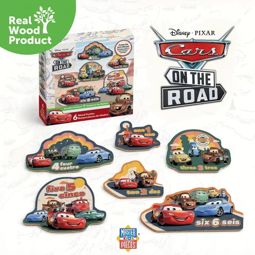 Vista 2 de MasterPieces Disney Cars - Rompecabezas de madera con forma de 6