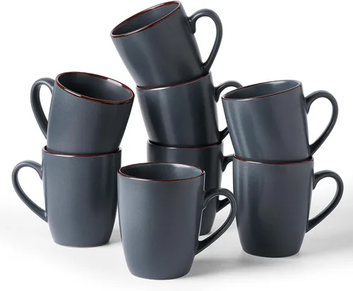 Vista 32 de famiware Venus - Tazas de café para 4, juego de tazas de 12 onzas, taza para beber con asa para café, té, cacao, leche, carbón