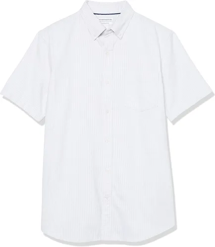 Vista 6 de Tienda Essentials Camisa Oxford elástica de manga corta ajustada con bolsillo para hombre