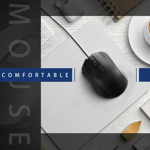 Vista 6 de Hoteam Ratón de computadora con cable, cable a granel, USB, mouse ergonómico con cable para PC, computadoras, portátiles, juegos, oficina, Negro