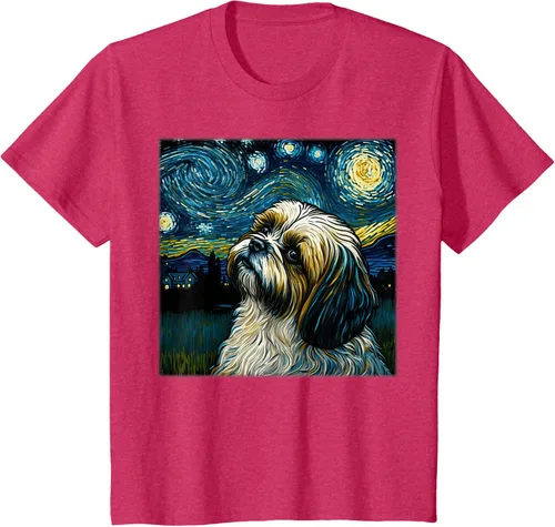 Vista 47 de Camiseta Surrealism Starry Night Shih Tzu Dog