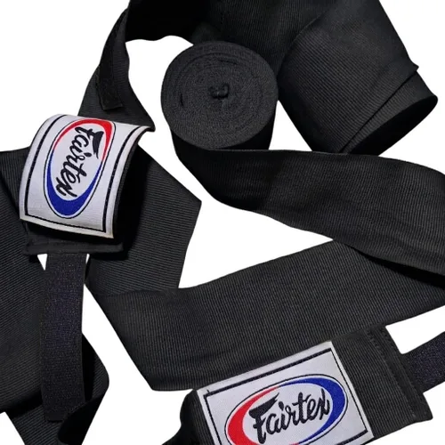 Vista 3 de Fairtex Envolturas de mano HW2, 180 y 120 pulgadas Boxeo, Muay Thai Negro