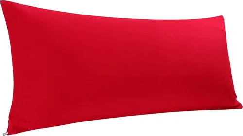 Vista 15 de Funda de almohada corporal de algodón de 400 hilos, cierre de cremallera, funda de almohada suave para el cuerpo, 20 x 48 pulgadas, castor