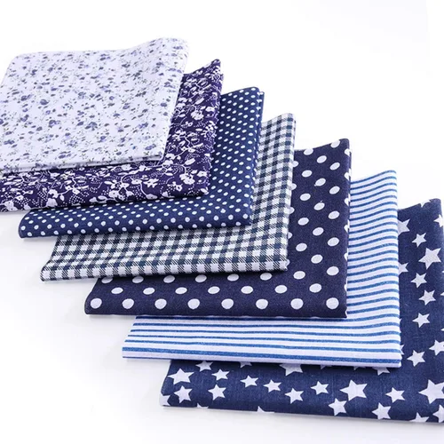 Vista 8 de Paquete de tela de algodón de bricolaje 19.7 x 19.7 pulgadas, 7 patrones diferentes, cuadrados de material de patchwork para coser acolchados, Negro