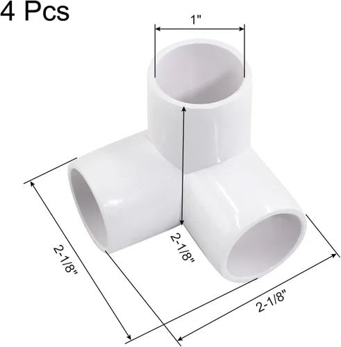 Vista 3 de Litoexpe Conector de tubo de grado de muebles de codo de PVC de 3/4 pulgadas, conector de tubería para estante de PVC DIY, marco de almacenamiento