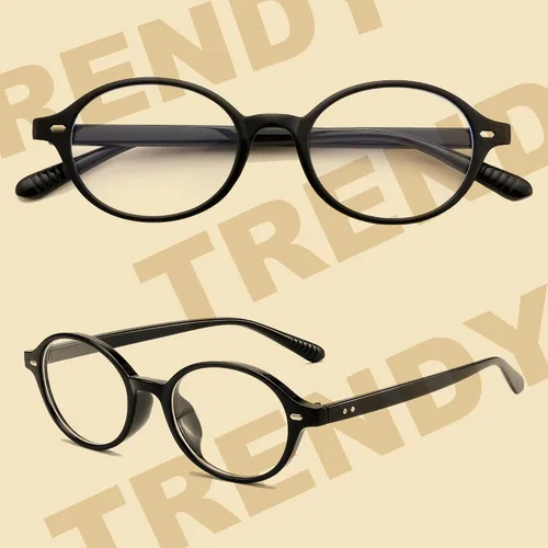 Vista 4 de FEISEDY Gafas de luz azul ovaladas vintage para mujeres y hombres, elegantes y ligeras de los años 90, anteojos falsos Nerd Y2k marco B0242