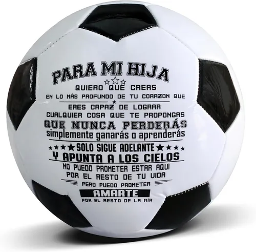 Vista 8 de Balón de fútbol tradicional tamaño 5, regalos para hija, hijo, nieto, regalos de fútbol inspiradores personalizados y atractivos