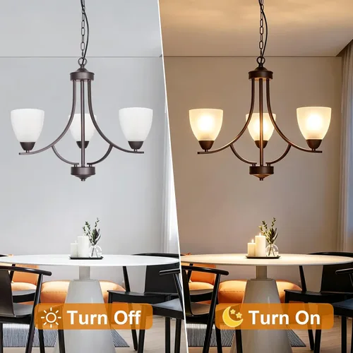 Vista 6 de 3 Lámparas Contemporáneas con Sombra y Acabado de Bronce Aceitado en Alabastro Lámparas de Techo Modernas Colgantes Iluminación de Tipo Colgante