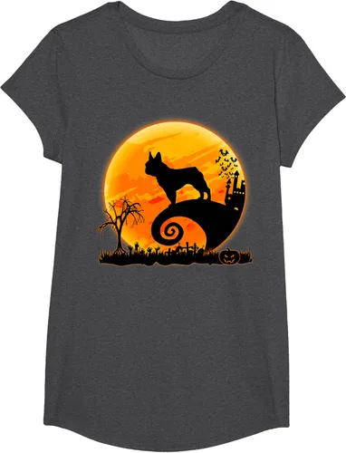 Vista 85 de Camiseta divertida de disfraz de Halloween para perro y luna de Bulldog francés, Negro, S