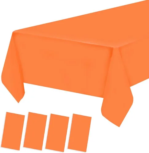 Vista 8 de Paquete de 4 manteles de plástico desechables de plástico para barbacoa, picnic, cumpleaños, bodas, fiestas, impermeables, a prueba de aceite, Negro